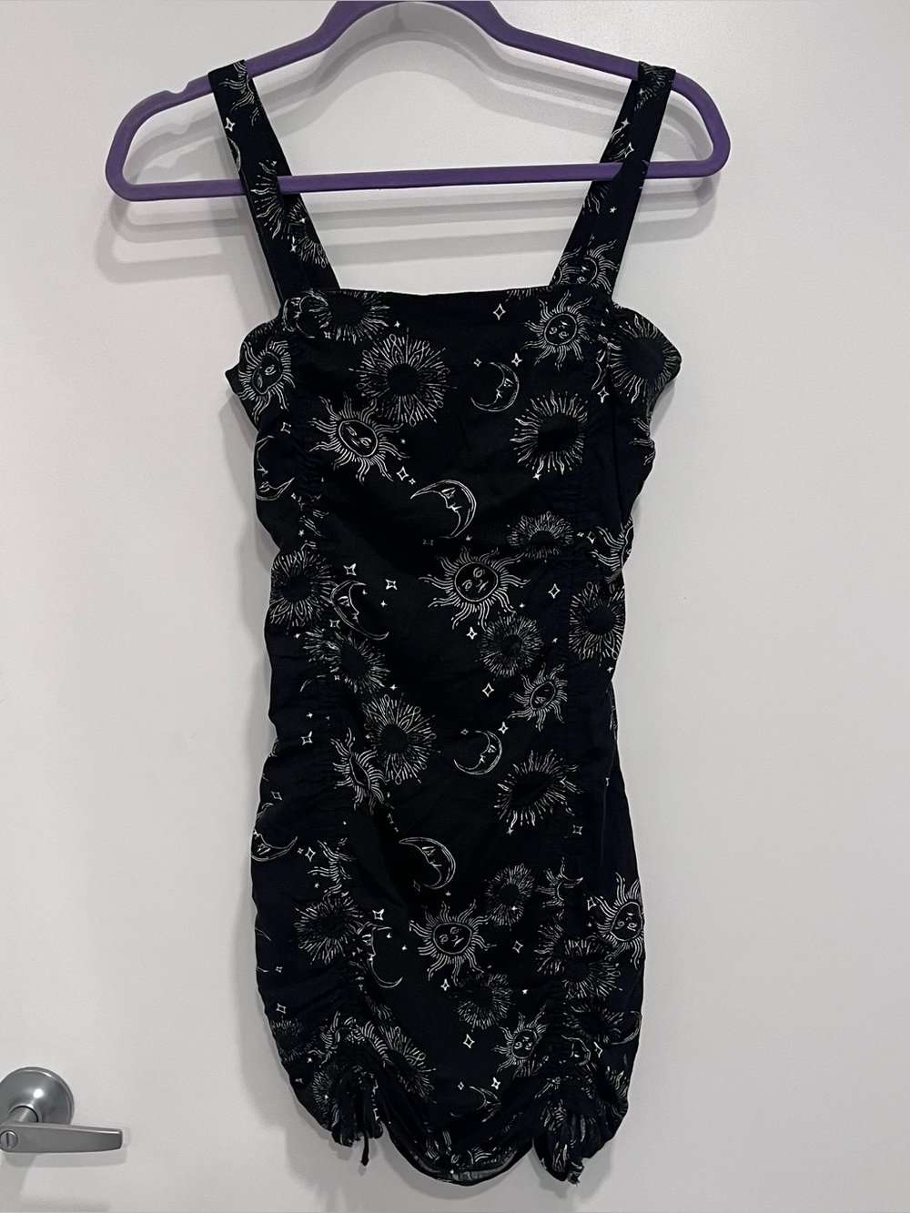 Stitch & Pine Black Celestial Sundress Babydoll Goth Ruched‎ Small Fairy Grunge